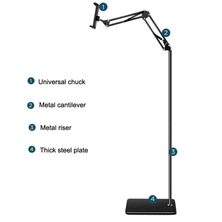 135cm Floor Model Mobile Phone Live Broadcast Bedside Lifting Bracket - Lazy Bracket by buy2fix | Online Shopping UK | buy2fix