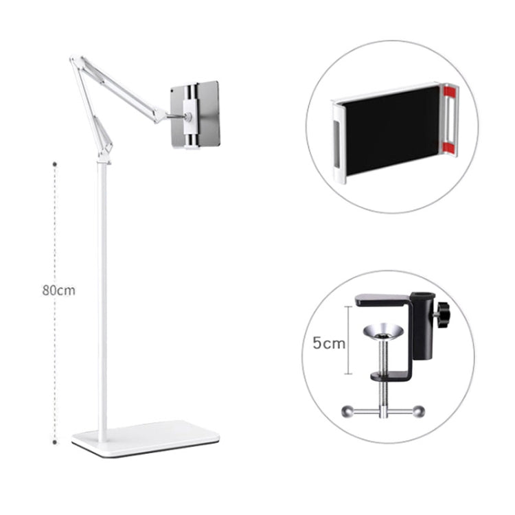 155cm Live Broadcast Bedside Cantilever Floor Bracket Desktop Floor Model (White) - Lazy Bracket by buy2fix | Online Shopping UK | buy2fix