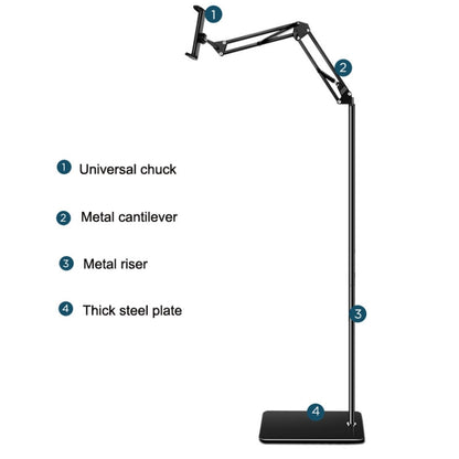 155cm Live Broadcast Bedside Cantilever Floor Bracket Desktop Floor Model (White) - Lazy Bracket by buy2fix | Online Shopping UK | buy2fix