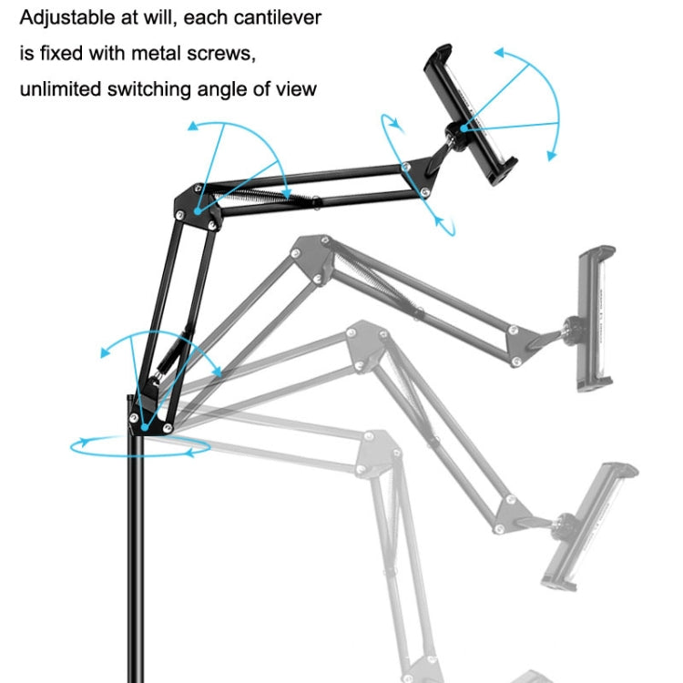 155cm Live Broadcast Bedside Cantilever Floor Bracket Desktop Floor Model (White) - Lazy Bracket by buy2fix | Online Shopping UK | buy2fix