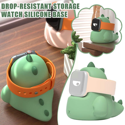 2 PCS H003 Cute Dinosaur Shaped Silicone Charging Stand without Watch For Apple Watch(Pink) - Smart Wear by buy2fix | Online Shopping UK | buy2fix