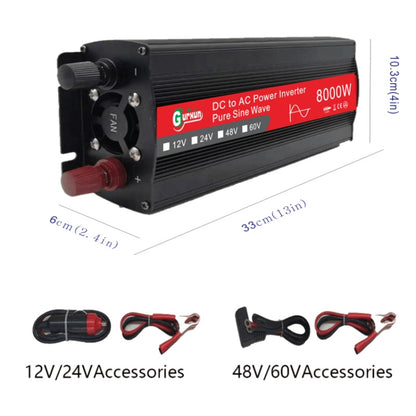 Gurxun 8000W High Power Household Car Sine Wave Inverter, Specification: 24V To 220V - In Car by Gurxun | Online Shopping UK | buy2fix