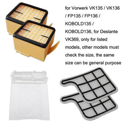 5PCS Dust Bag For Vorwerk VK135 / VK136 Vacuum Cleaner Accessories - Consumer Electronics by buy2fix | Online Shopping UK | buy2fix