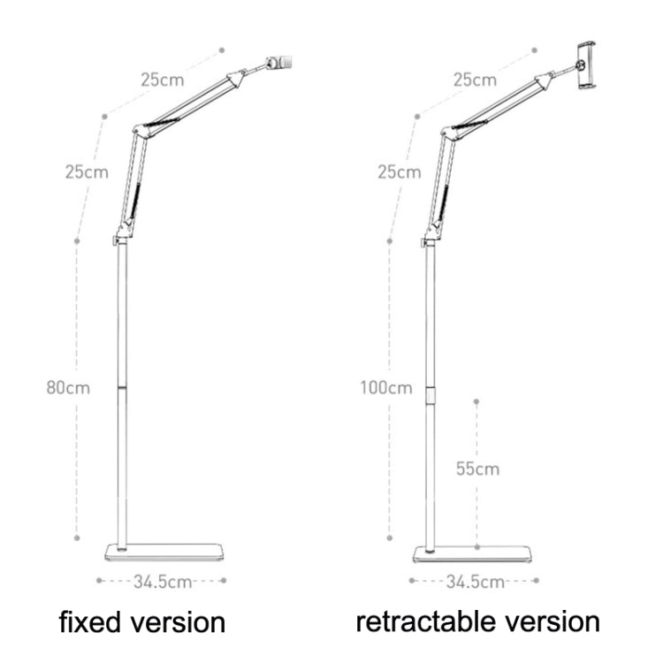 SSKY L10 Home Cantilever Ground Phone Holder Tablet Support Holder, Style: Retractable (Black) - Lazy Bracket by SSKY | Online Shopping UK | buy2fix