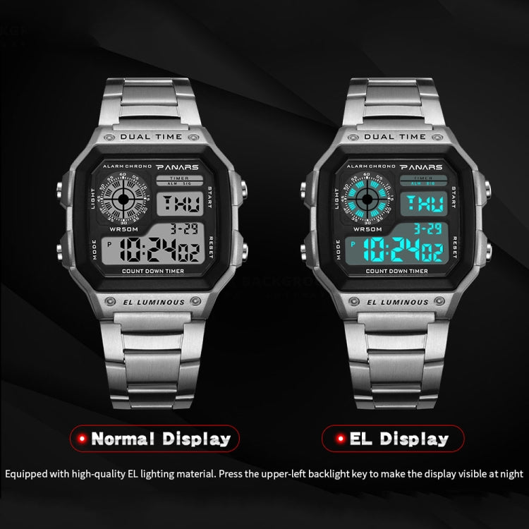 SYNOKE 8113 Square Dual Time Zone Display Luminous Student Sports Watch(Silver) - LED Digital Watches by SYNOKE | Online Shopping UK | buy2fix