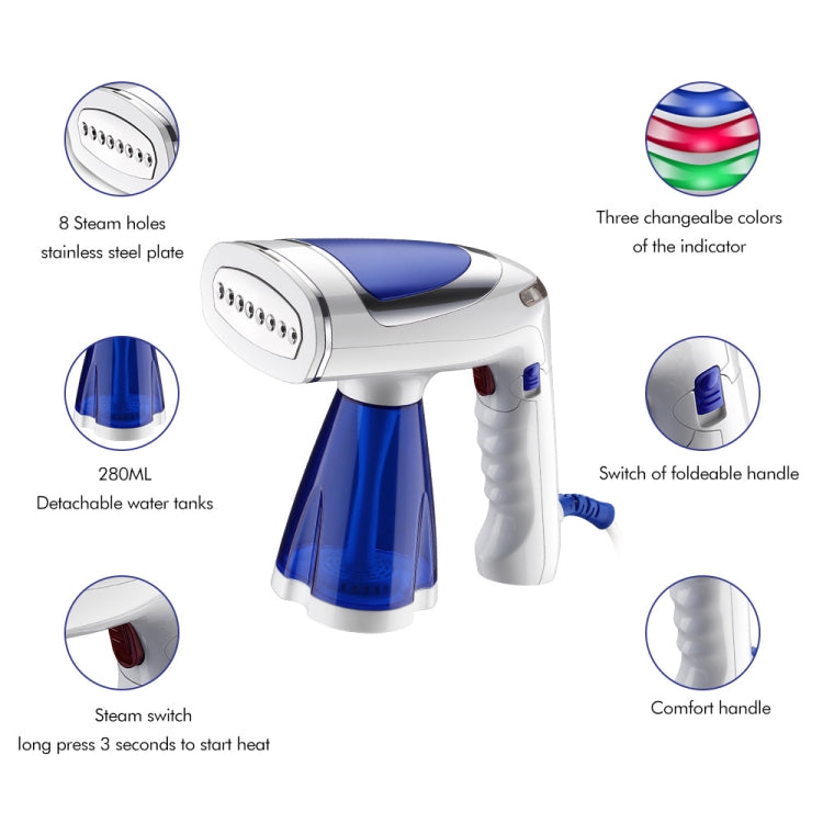 1600W  Handheld Folding Iron Mini Steam Iron, Color: Blue 3 Gear(EU Plug) - Home & Garden by buy2fix | Online Shopping UK | buy2fix