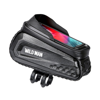 WILD MAN E10S 1L Mountain Bike Phone Touch Screen Hard Shell Tube Bag with Earphone Hole(Black) - Bicycle Bags by WILD MAN | Online Shopping UK | buy2fix