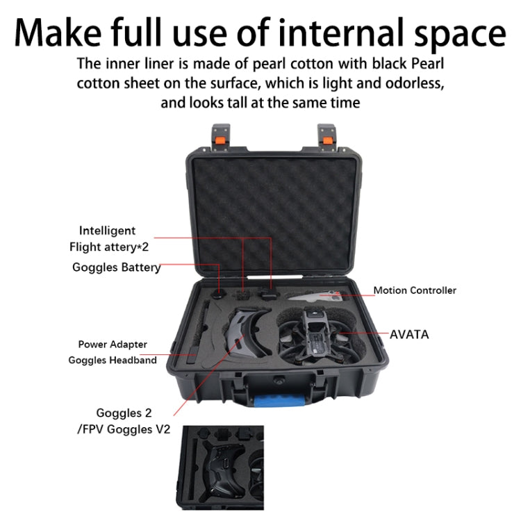 For DJI Avata Drone Explosion-proof Box Shockproof And Waterproof Bag(Black) - DJI & GoPro Accessories by buy2fix | Online Shopping UK | buy2fix