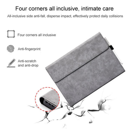 For Microsoft Surface Pro 9 Tablet Protective Case Holder(South African Sheepskin Gray Case + Power Supply Bag) - Others by buy2fix | Online Shopping UK | buy2fix