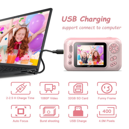 2.4 Inch Children HD Reversible Photo SLR Camera, Color: Pink + 16G Memory Card + Card Reader - Children Cameras by buy2fix | Online Shopping UK | buy2fix