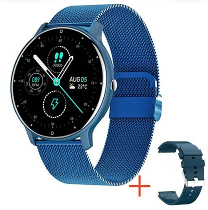 BW0223 Heart Rate/Blood Oxygen/Blood Pressure Monitoring Bluetooth Smart Calling Watch, Color: Mesh Blue - Smart Wear by buy2fix | Online Shopping UK | buy2fix