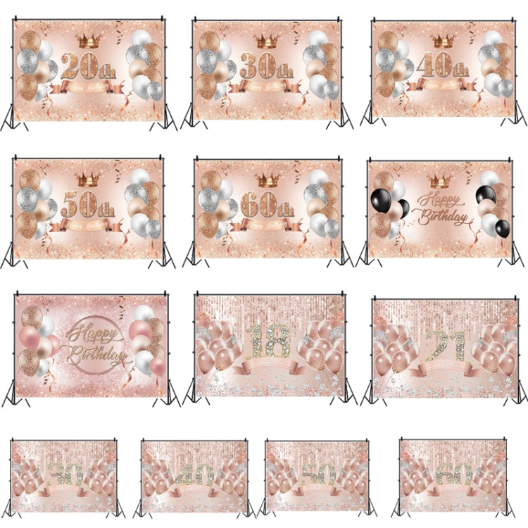 MDU05524 1.5m x 1m Rose Golden Balloon Birthday Party Background Cloth Photography Photo Pictorial Cloth - Camera Accessories by buy2fix | Online Shopping UK | buy2fix