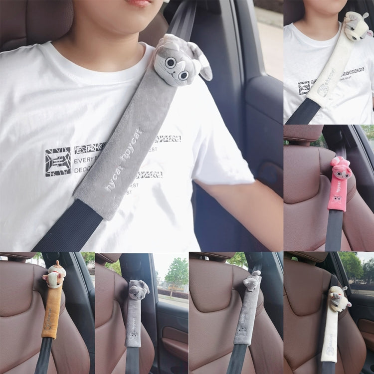 002 Cute Cartoon Thicked Seat Belt Anti-Strangled Protective Cushion, Length: 23cm (Gray Cat) - In Car by buy2fix | Online Shopping UK | buy2fix