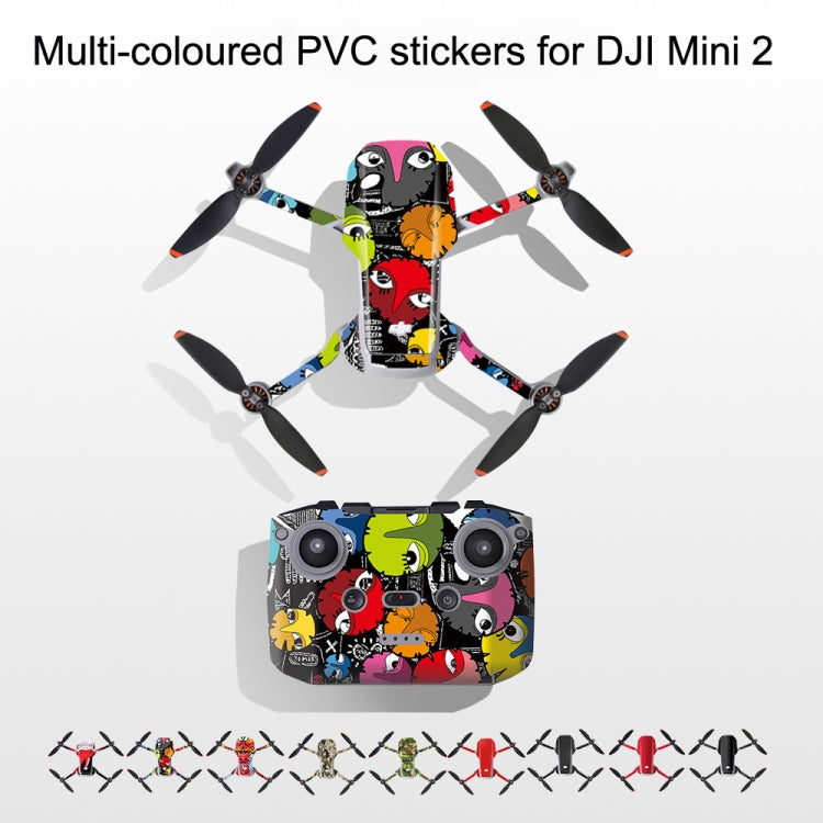 Sunnylife MM2-TZ452 For DJI Mini 2 Waterproof PVC Drone Body + Arm + Remote Control Decorative Protective Stickers Set(Shark Red) - DJI & GoPro Accessories by Sunnylife | Online Shopping UK | buy2fix