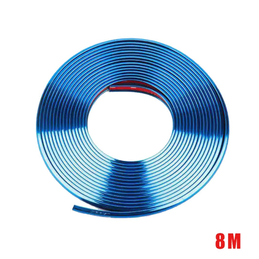 W12 8m/roll Car Universal Reflective Wheel Electroplating Decorative Strip(Blue) - In Car by buy2fix | Online Shopping UK | buy2fix