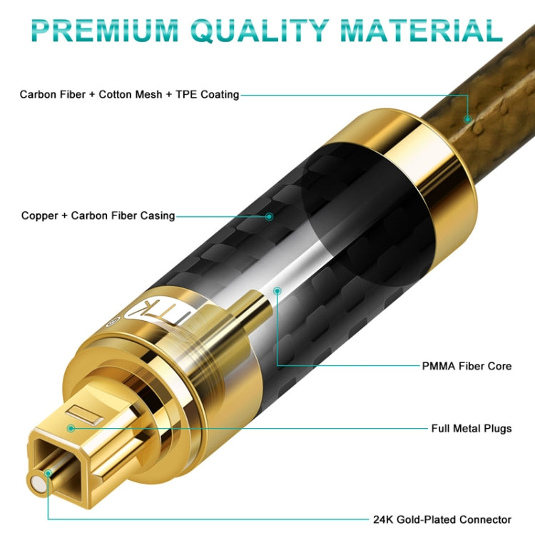 EMK GM/A8.0 Digital Optical Fiber Audio Cable Amplifier Audio Gold Plated Fever Line, Length: 2m(Transparent Coffee) -  by EMK | Online Shopping UK | buy2fix