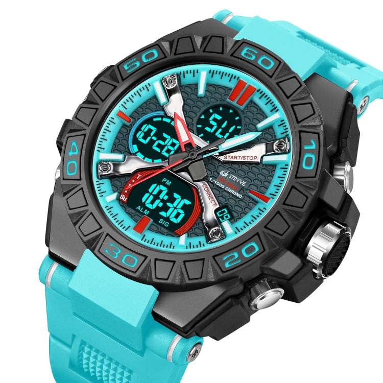 STRYVE S8026 Sports Colorful Night Light Electronic Waterproof Watch Multifunctional Student Watch(Lake Blue) - Leather Strap Watches by STRYVE | Online Shopping UK | buy2fix