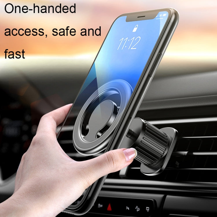 D19 Car Magnetic Mobile Phone Holder Rotatable Metal Navigation Bracket, Spec: Air Outlet (Silver) - In Car by buy2fix | Online Shopping UK | buy2fix