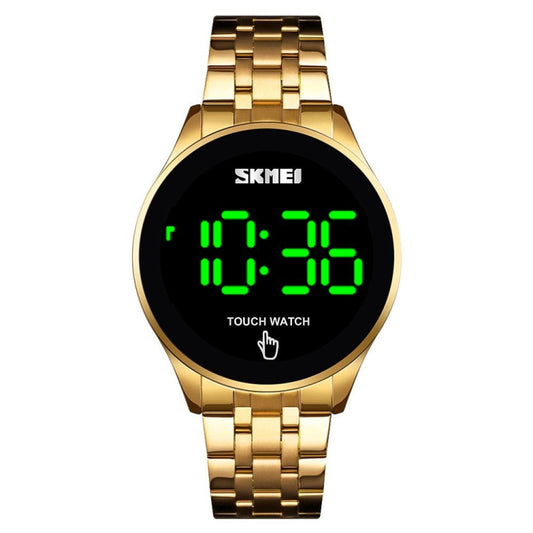 SKMEI 1579 Simple Touch Screen LED Luminous Stainless Steel Electronic Watch, Color: Gold - Alloy Watches by SKMEI | Online Shopping UK | buy2fix