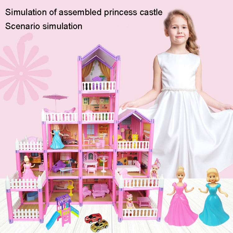 DSJ55-B 214pcs/set Children Passing Domestic Toy Doll House Princess Castle Set Simulation Disguise House - Pretend Play Toys by buy2fix | Online Shopping UK | buy2fix