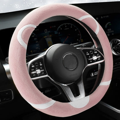 Car Steering Wheel Cartoon Short Fluff Handle Cover, Size: 38cm(Pink D Shape) - In Car by buy2fix | Online Shopping UK | buy2fix