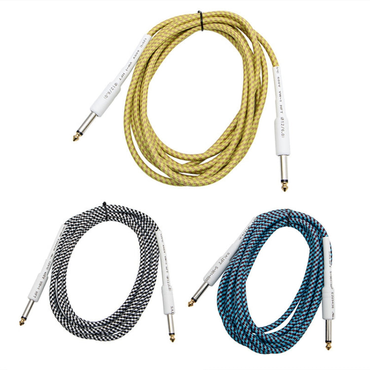 JT001 Male To Male 6.35mm Audio Cable Noise Reduction Folk Bass Instrument Cable, Length: 3m(Yellow) - Other Accessories by buy2fix | Online Shopping UK | buy2fix
