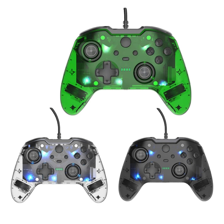 For Microsoft XBOX One / PC XO300 RGB Luminous Wired Gamepad(Translucent Black) - Gamepad by buy2fix | Online Shopping UK | buy2fix