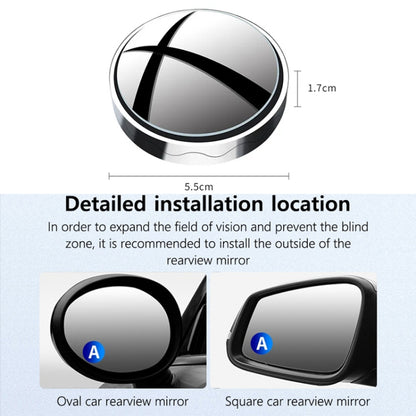 1pair Reversing Mirror Small Round Mirror HD Large View Suction Cup Blind Spot Mirror(Silver) - In Car by buy2fix | Online Shopping UK | buy2fix