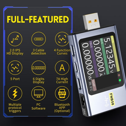 FNIRSI FNB58 USB Voltage Ammeter TYPE-C Fast Charge Power Tester, Specification: Bluetooth -  by FNIRSI | Online Shopping UK | buy2fix