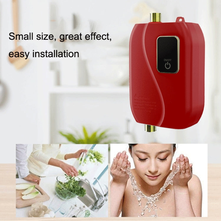 Instant Water Heater Mini Kitchen Quick Heater Household Hand Washing Water Heater EU  Plug(Brick Red) - Water Heaters & Parts by buy2fix | Online Shopping UK | buy2fix