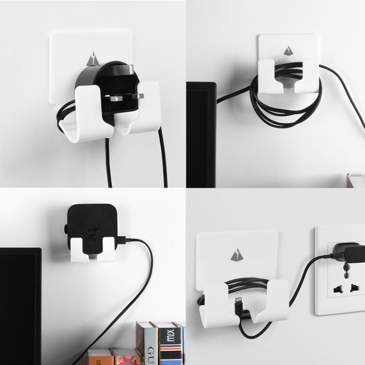 A13RE Mobile Phone Universal Wall Storage Bracket Hook Charging Cable Power Plug Bracket(Transparent) - Hand-Sticking Bracket by buy2fix | Online Shopping UK | buy2fix