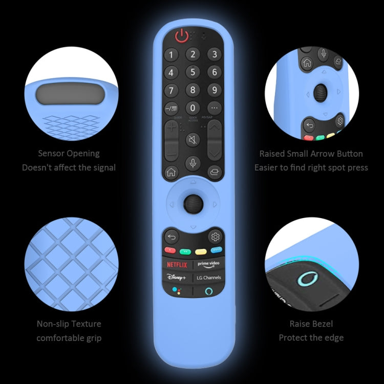 For LG AN-MR21GC / AN-MR21N / AN-MR21GA TV Remote Control Silicone Case(Luminous Blue) - Remote Control Covers by buy2fix | Online Shopping UK | buy2fix