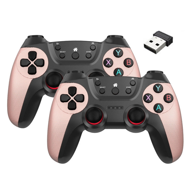 KM-029   2.4G One for Two Doubles Wireless Controller Support PC / Linux / Android / TVbox(Rose Pink) - Gamepads by buy2fix | Online Shopping UK | buy2fix