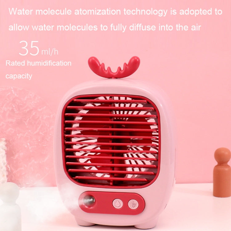 1315 Spray Humidification Hydrating Cartoon Fan USB Charging Desktop Fan(Bunny Yellow) - Electric Fans by buy2fix | Online Shopping UK | buy2fix