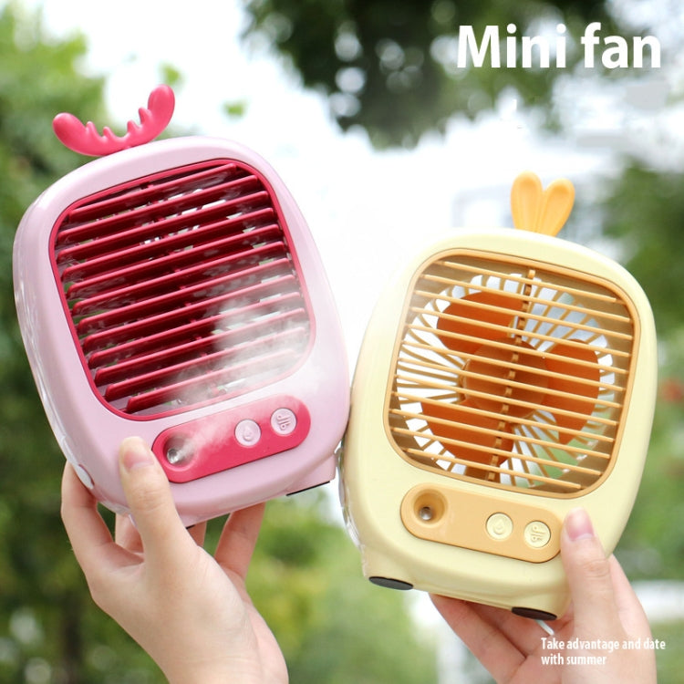 1315 Spray Humidification Hydrating Cartoon Fan USB Charging Desktop Fan(Bunny Green) - Electric Fans by buy2fix | Online Shopping UK | buy2fix