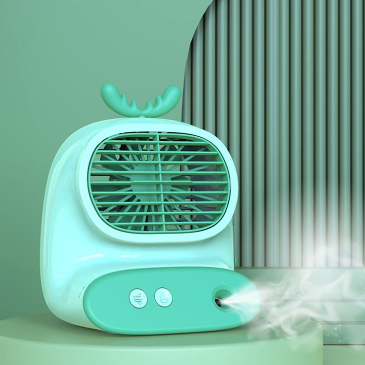 CS1319 Desktop Small Hydrating Spray Cartoon Fan Rechargeable Silent Humidifying Fan(Bunny Green) - Electric Fans by buy2fix | Online Shopping UK | buy2fix