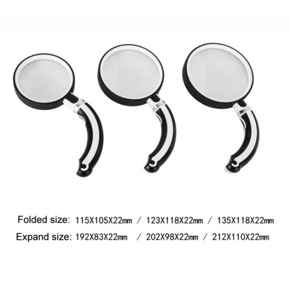 75mm Rubber Handle Folding Rotating Hand Magnifying Glass - Hand Held Style by buy2fix | Online Shopping UK | buy2fix