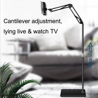 155cm Mobile Phone Tablet Live Broadcast Bedside Lifting Bracket Cantilever Floor Stand (Black) - Lazy Bracket by buy2fix | Online Shopping UK | buy2fix