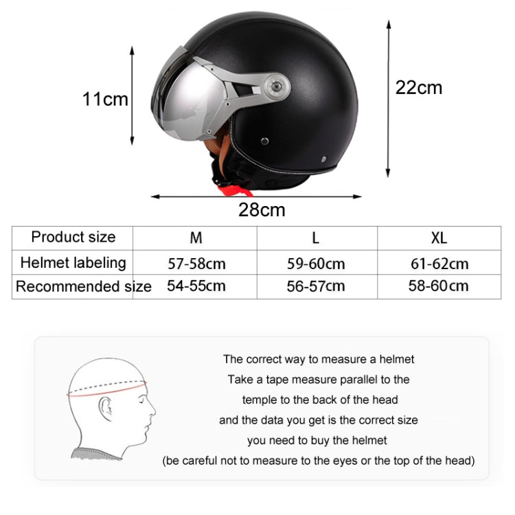GXT Electric Vehicle Half Cover Four Seasons Retro Helmet, Size: XL(White Red) - Helmets by GXT | Online Shopping UK | buy2fix