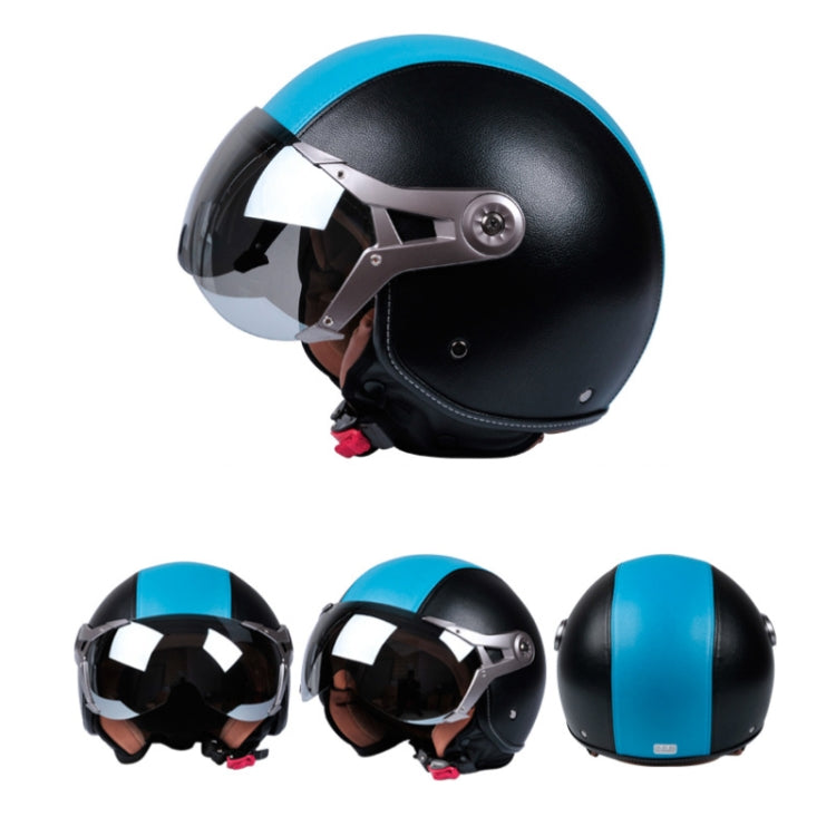 GXT Electric Vehicle Half Cover Four Seasons Retro Helmet, Size: L(Black Red) - Helmets by GXT | Online Shopping UK | buy2fix