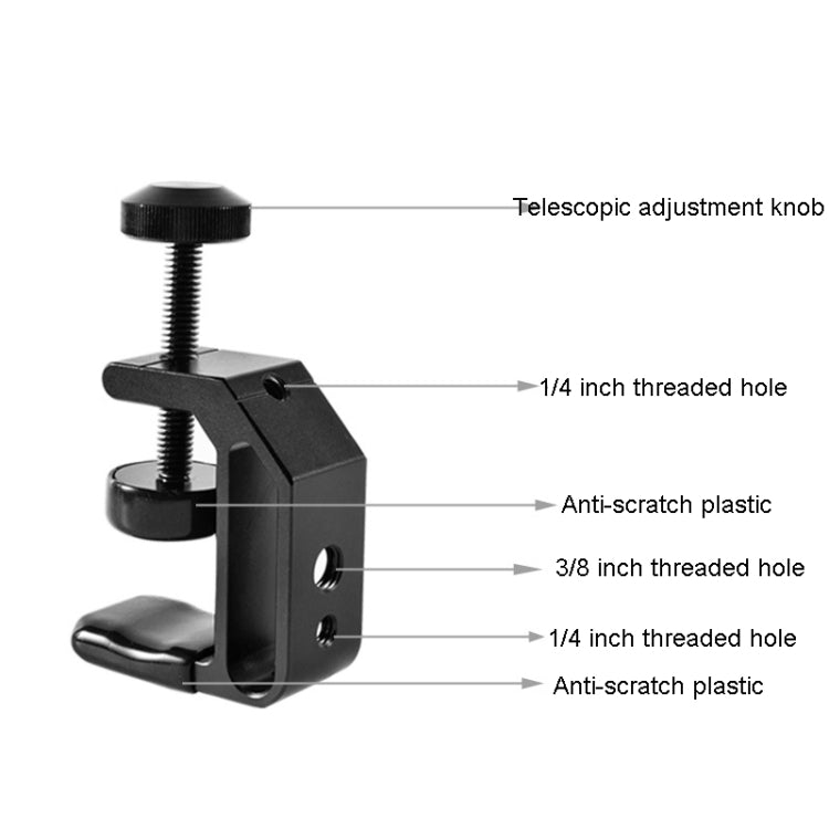 BEXIN WN-38 Universal C-Clamp With 1/4-Inch & 3/8-Inch Hole For Tables Desk Mount - Holder by BEXIN | Online Shopping UK | buy2fix