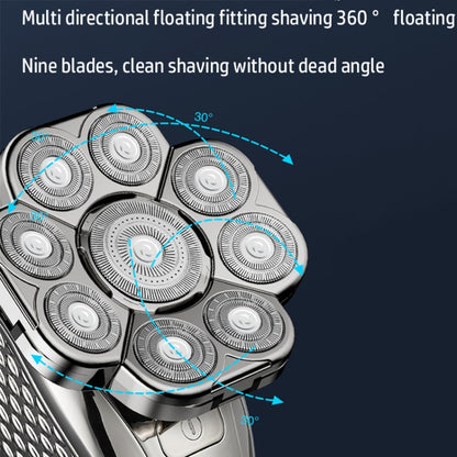 Single Machine 9 Knife Head Multifunctional USB Shaver Full Body Water Washing Shaver Men Hair Bald - Electric Shavers by buy2fix | Online Shopping UK | buy2fix