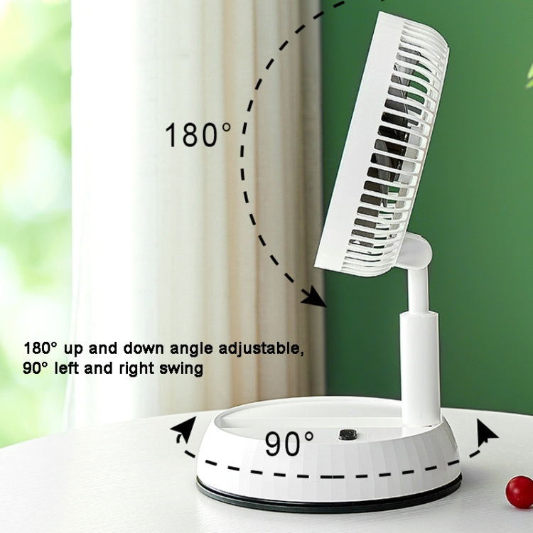 8-inch Portable Folding Telescopic Fan Can Shake Head with Timing & Remote Control(White 6000  mAh) - Electric Fans by buy2fix | Online Shopping UK | buy2fix