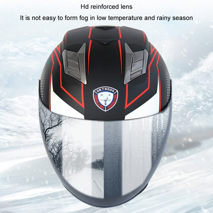 KUQIBAO Motorcycle Smart Bluetooth Sun Protection Double Lens Safety Helmet, Size: L(White+Gray Tail) - Helmets by KUQIBAO | Online Shopping UK | buy2fix