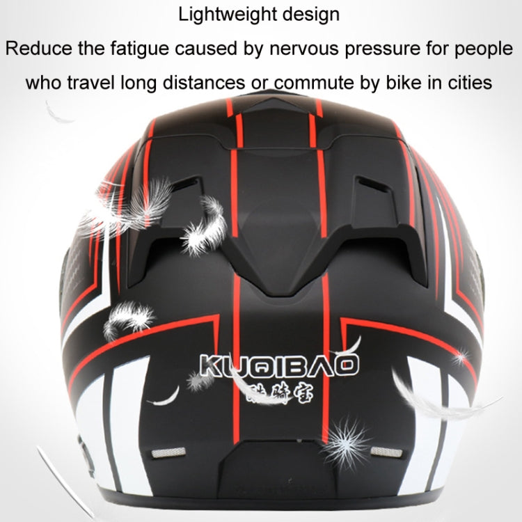 KUQIBAO Motorcycle Smart Bluetooth Sun Protection Double Lens Safety Helmet, Size: XL(Glossy Black Phantom Fiber) - Helmets by KUQIBAO | Online Shopping UK | buy2fix