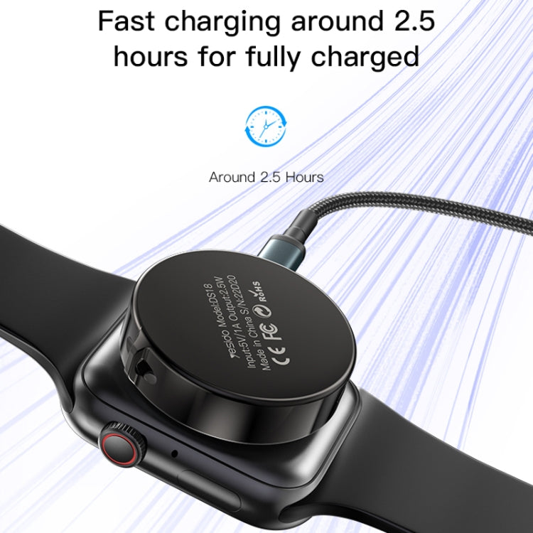 Yesido DS18 For Apple Watch Zinc Alloy Watch Charger Mini Strong Magnetic Wireless Charging(Black) - Charger / Holder by Yesido | Online Shopping UK | buy2fix