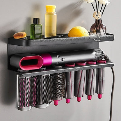 For Dyson Airwrap Wall-mounted Shelf Storage Rack, Color: A Type Black - Shelves by buy2fix | Online Shopping UK | buy2fix