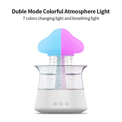 CH06 300ml Rain Humidifier Mushroom Cloud Colorful Night Lamp Aromatherapy Machine, Style: Without Remote Controller(White) - Air Purifiers & Accessories by buy2fix | Online Shopping UK | buy2fix