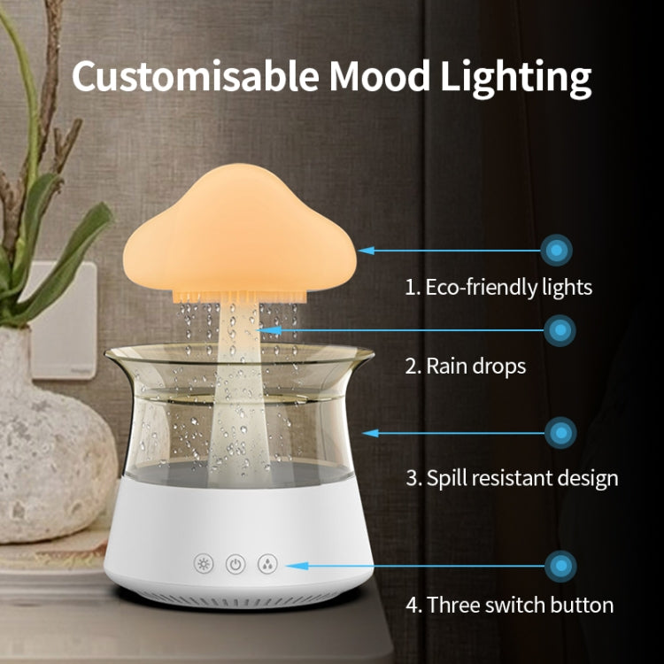 CH06 300ml Rain Humidifier Mushroom Cloud Colorful Night Lamp Aromatherapy Machine, Style: With Remote Controller(White) - Air Purifiers & Accessories by buy2fix | Online Shopping UK | buy2fix