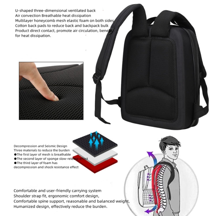 For DJI AVATA Storage Bag Hard Shell Waterproof Shoulder Bag Backpack(Black EVA Lining) - Case & Bags by buy2fix | Online Shopping UK | buy2fix
